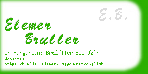 elemer bruller business card